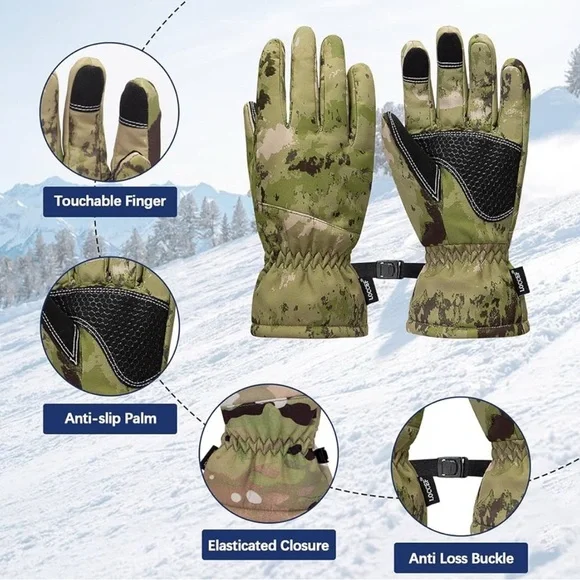 Camouflage Hunting Winter, Work, Sports Gloves SIZE LARGE - Picture 2 of 3